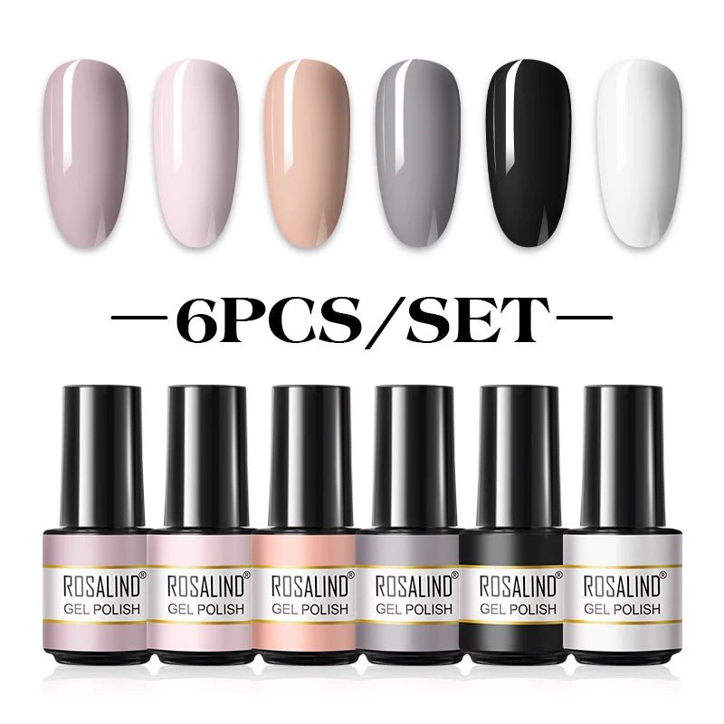 ROSALIND New Gel Nail Polish Set Hybrid Gel Varnishes Nail Kit For Manicure Design Nail Art Semi Permanent Nail Gel Polish Set - Paola Center