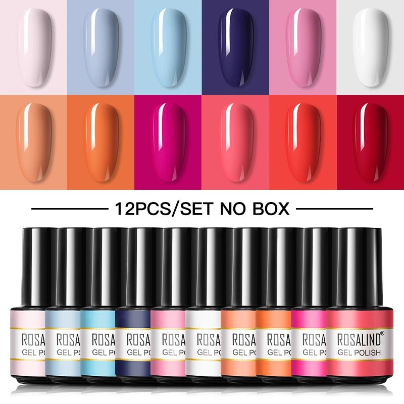 ROSALIND New Gel Nail Polish Set Hybrid Gel Varnishes Nail Kit For Manicure Design Nail Art Semi Permanent Nail Gel Polish Set - Paola Center
