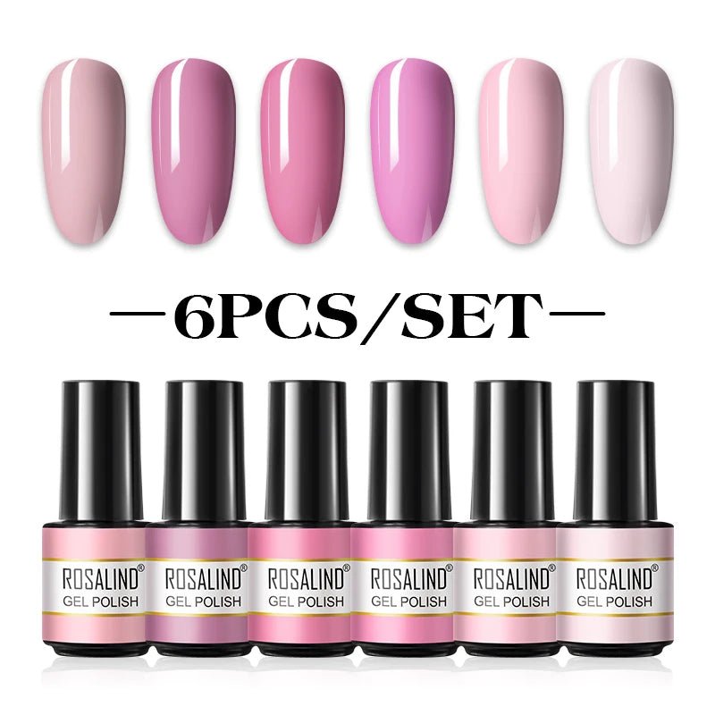 ROSALIND New Gel Nail Polish Set Hybrid Gel Varnishes Nail Kit For Manicure Design Nail Art Semi Permanent Nail Gel Polish Set - Paola Center