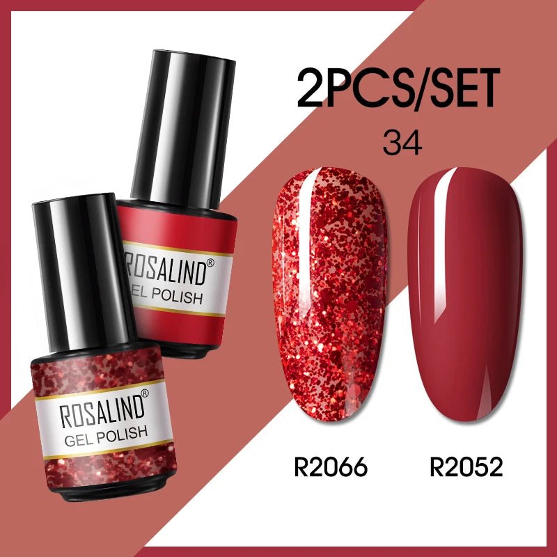 ROSALIND New Gel Nail Polish Set Hybrid Gel Varnishes Nail Kit For Manicure Design Nail Art Semi Permanent Nail Gel Polish Set - Paola Center