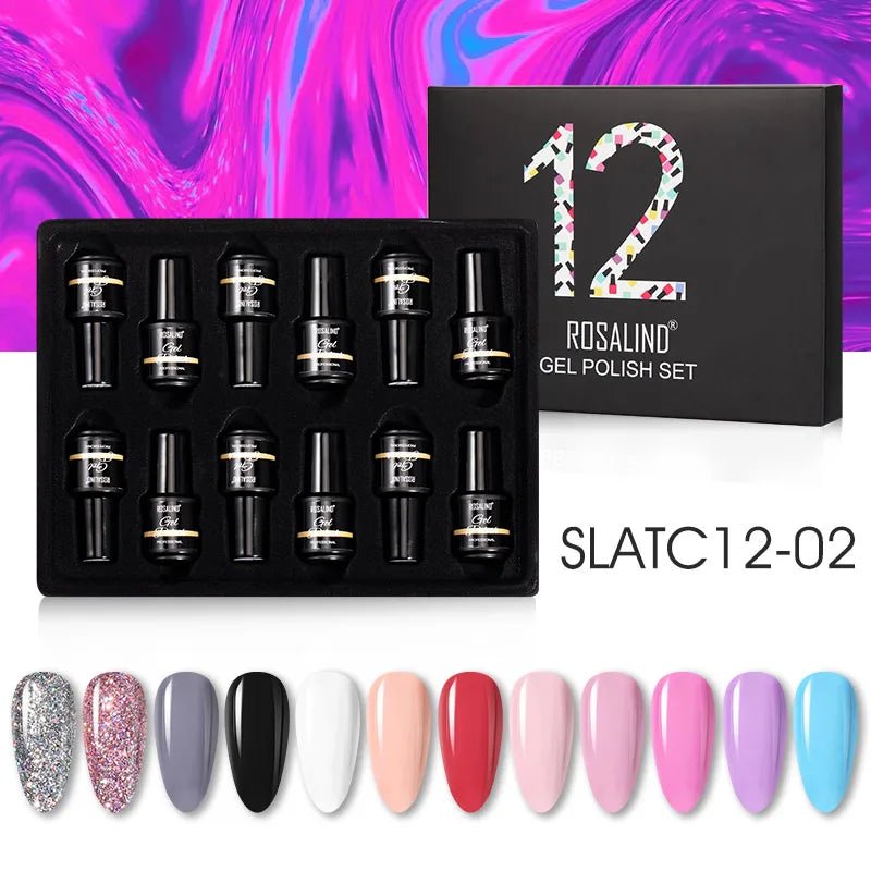ROSALIND New Gel Nail Polish Set Hybrid Gel Varnishes Nail Kit For Manicure Design Nail Art Semi Permanent Nail Gel Polish Set - Paola Center