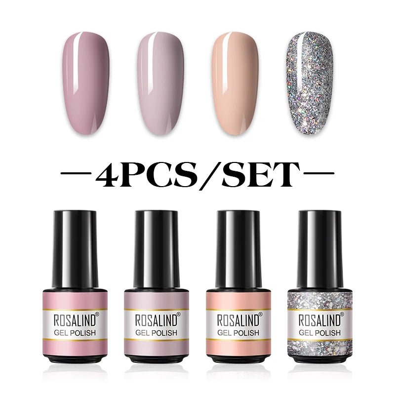 ROSALIND New Gel Nail Polish Set Hybrid Gel Varnishes Nail Kit For Manicure Design Nail Art Semi Permanent Nail Gel Polish Set - Paola Center