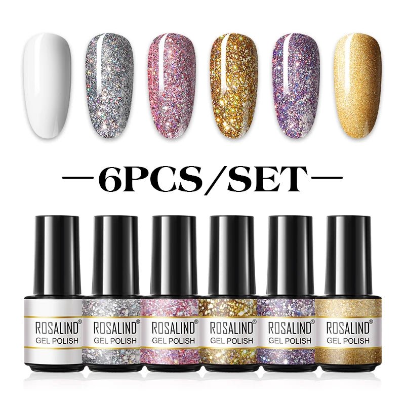ROSALIND New Gel Nail Polish Set Hybrid Gel Varnishes Nail Kit For Manicure Design Nail Art Semi Permanent Nail Gel Polish Set - Paola Center