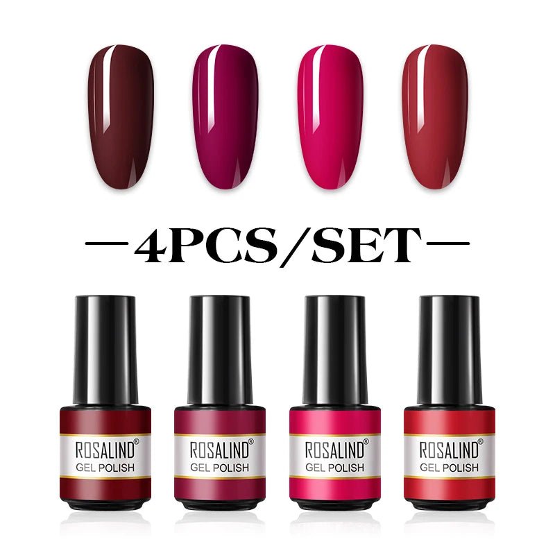 ROSALIND New Gel Nail Polish Set Hybrid Gel Varnishes Nail Kit For Manicure Design Nail Art Semi Permanent Nail Gel Polish Set - Paola Center