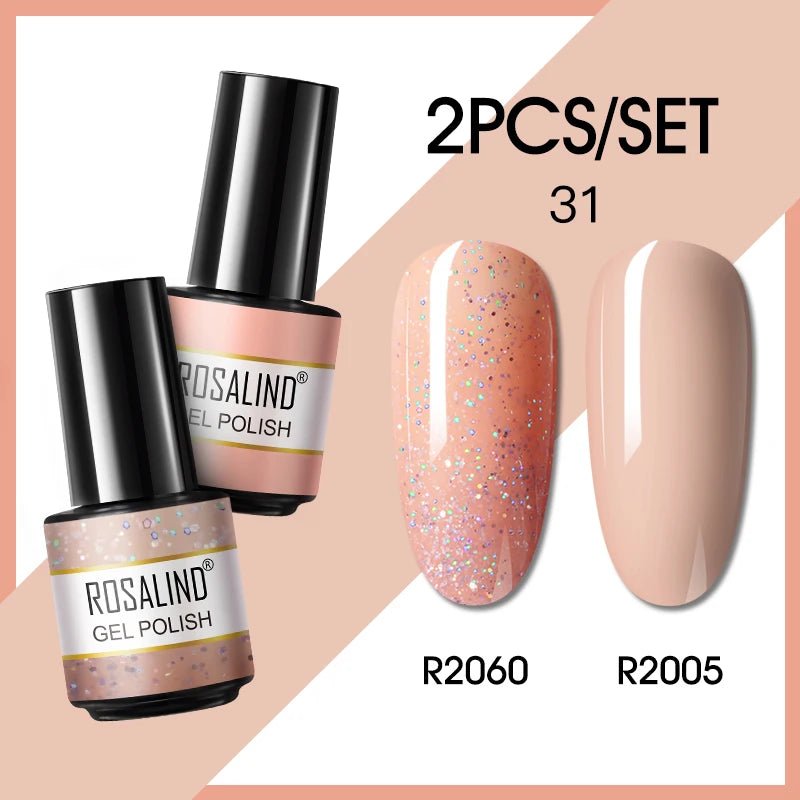 ROSALIND New Gel Nail Polish Set Hybrid Gel Varnishes Nail Kit For Manicure Design Nail Art Semi Permanent Nail Gel Polish Set - Paola Center