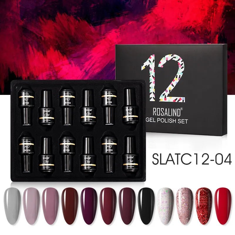ROSALIND New Gel Nail Polish Set Hybrid Gel Varnishes Nail Kit For Manicure Design Nail Art Semi Permanent Nail Gel Polish Set - Paola Center