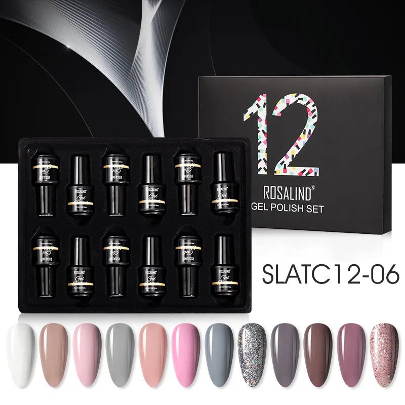 ROSALIND New Gel Nail Polish Set Hybrid Gel Varnishes Nail Kit For Manicure Design Nail Art Semi Permanent Nail Gel Polish Set - Paola Center
