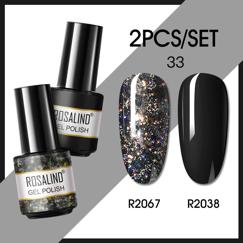 ROSALIND New Gel Nail Polish Set Hybrid Gel Varnishes Nail Kit For Manicure Design Nail Art Semi Permanent Nail Gel Polish Set - Paola Center