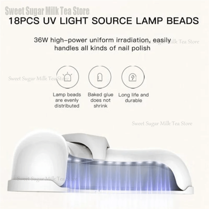 Smart Quick - Dry Crescent Nail Lamp: Anti - Darkening Dual Light, Sensor - Enabled U - Shape Design for Gel Nails - Paola Center