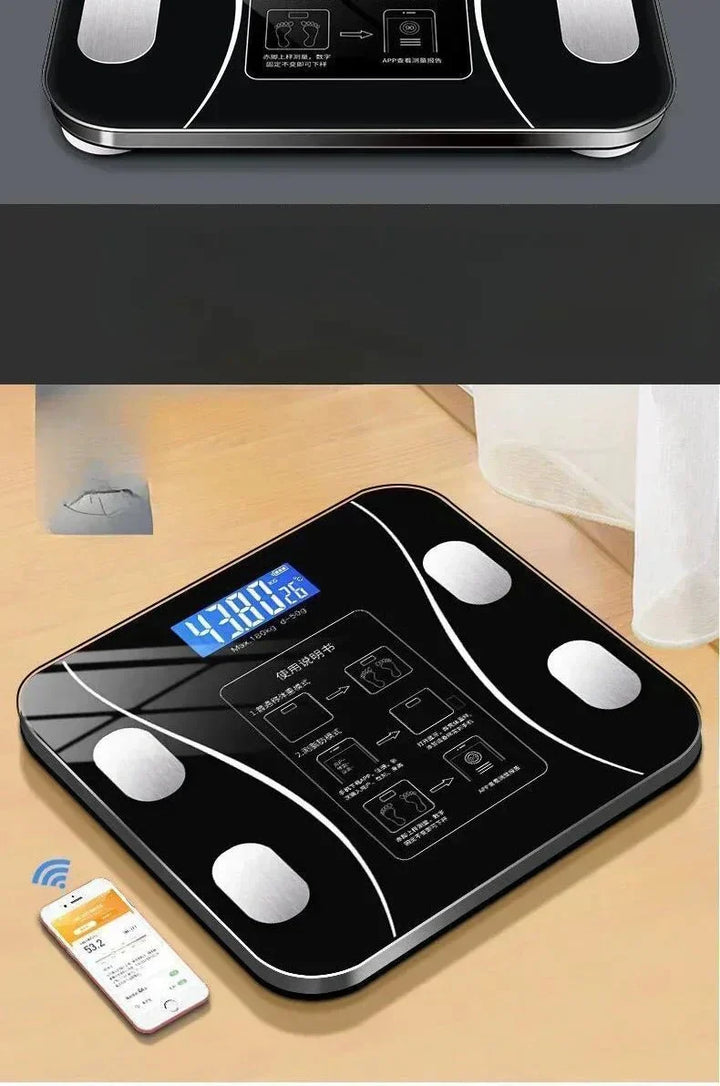 Special electronic scale for body management and fat loss, smart mode, Bluetooth body fat scale, home weight scale, ultra - precis - Verschic Paris