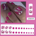 Summer Beach Toe False Nail Press on Nails 24 Pcs Fake Nails Set Shell Design Decorated Toe Nails Acrylic Stick on Toe Nail - Paola Center