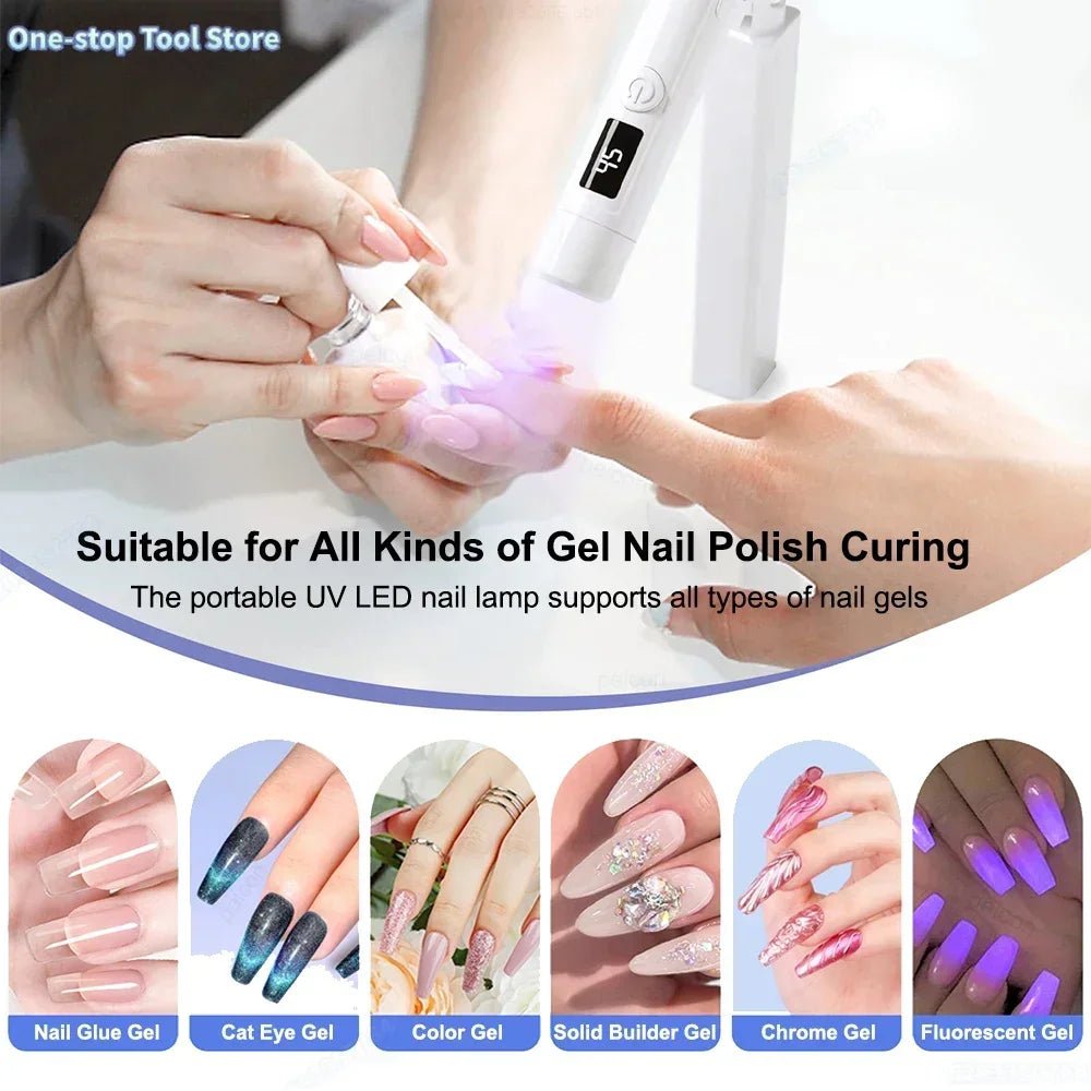 UV LED Nail Lamp Mini Portable Nail Dryer Stand Lamp UV Nails Drying Lamp for Manicure Professional Ultraviolet Nail UV Light - Paola Center