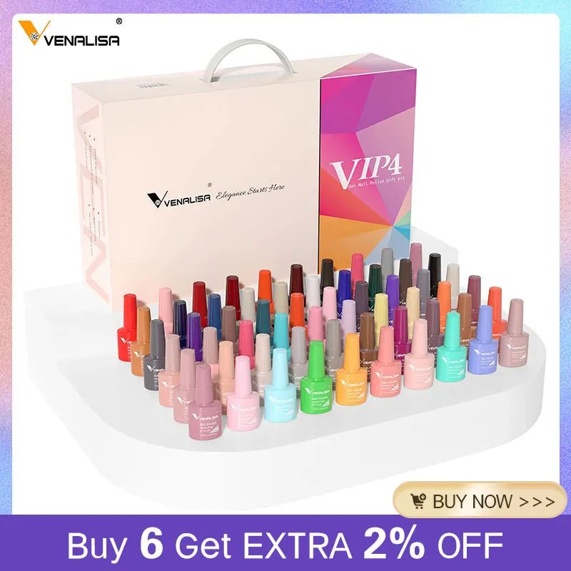Paola Center long-lasting nail polish set with a wide range of vibrant colors in a sleek box
