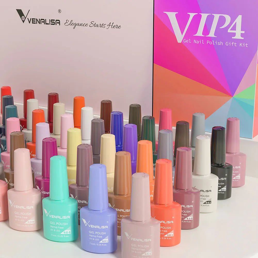 VenaLisa VIP4 Gel Nail Polish Gift Kit featuring an array of luxury nails and fancy nails colors