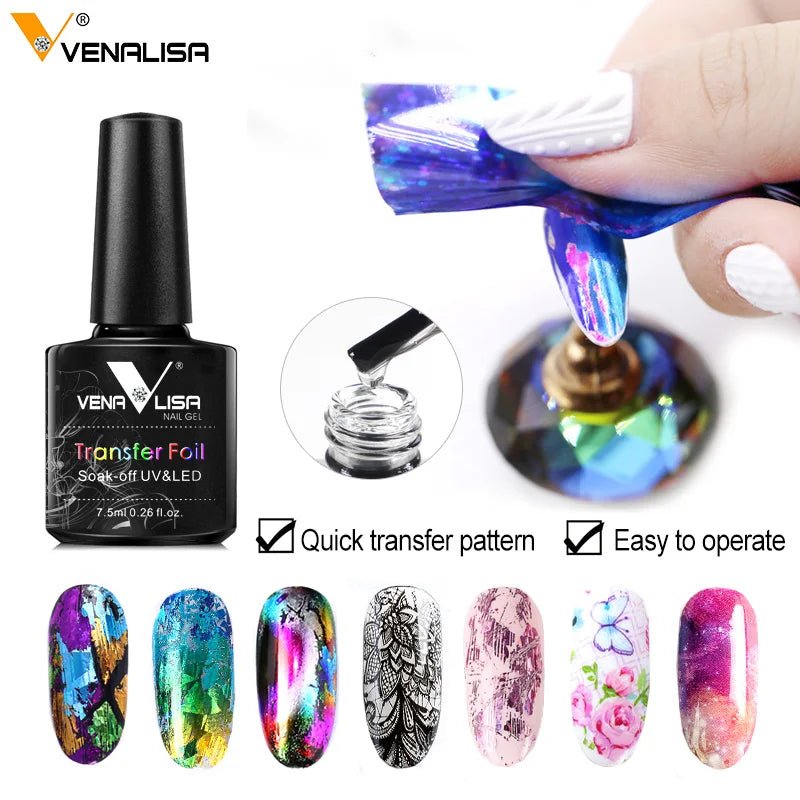 Venalisa Nail Foil Glue Gel for Foil Art Stickers Strong Adhesion Transfer Available Soak Off LED Gel Polish - Paola Center