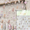 White Halo Dyeing Cat Face Cup Black Orange Toy Umbrella Love Heart Kitty Cake Embossed Relief Nail Art Stickers Manicure Decals - Paola Center