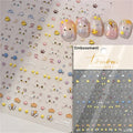White Halo Dyeing Cat Face Cup Black Orange Toy Umbrella Love Heart Kitty Cake Embossed Relief Nail Art Stickers Manicure Decals - Paola Center