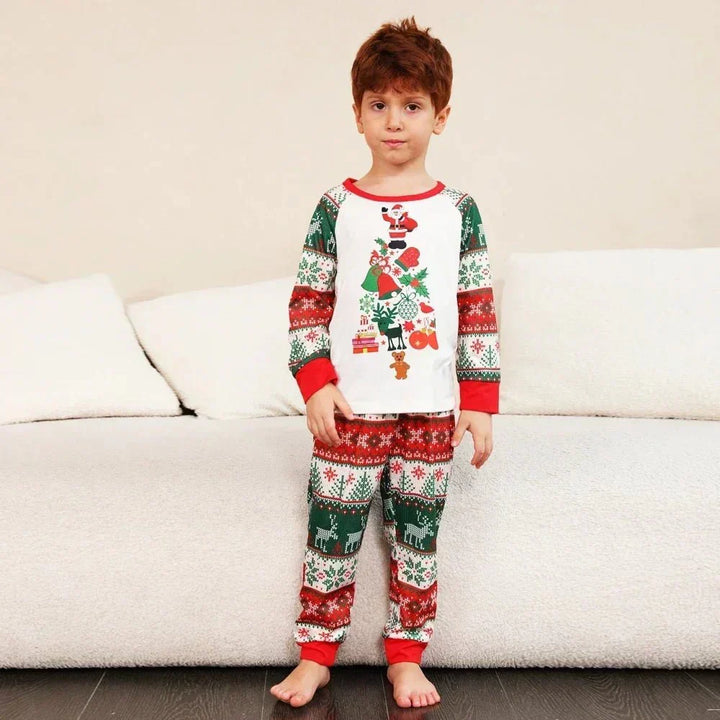 Xmas Gift Cartoon Allover Print Matching Christmas Pajamas Set Adults Kids Baby Outfits Soft Cute Sleepwear Family Look Clothes - Verschic Paris