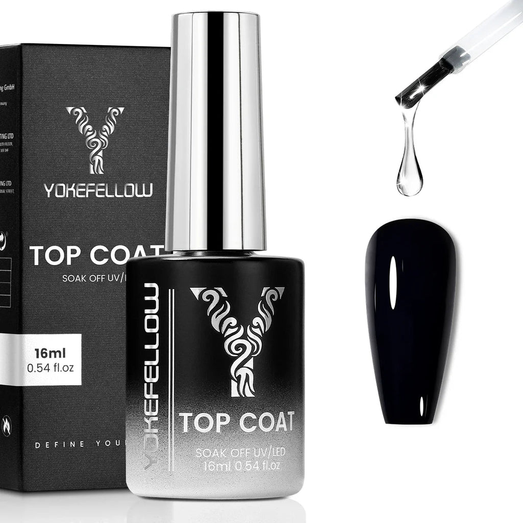 Yoke Fellow Top Coat for Luxury Nails with Hailey Bieber Nails Effect and Nail Art Supplies